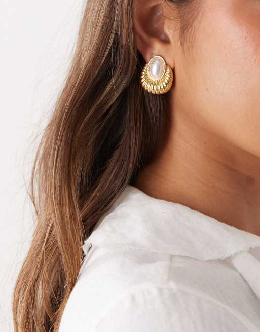 Petit Moments - Jane - Boucles d'oreilles à perle fantaisie - Doré, 3 de 3
