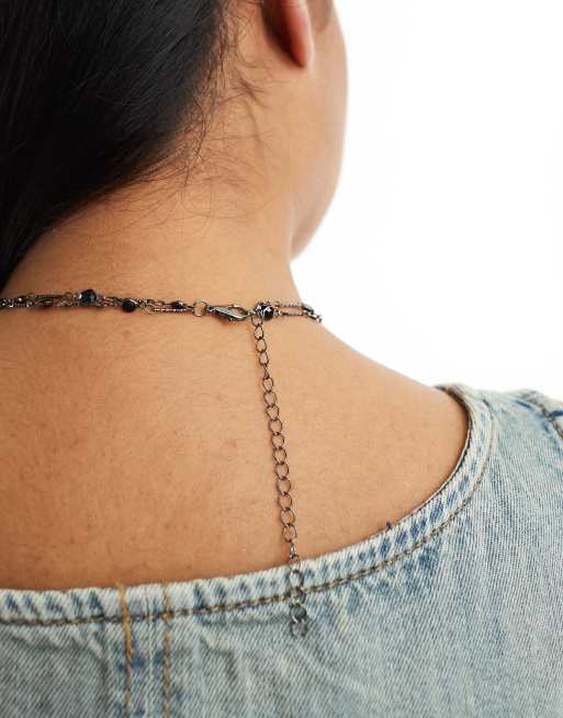 Petit Moments - Josephine - Collier multi-rangs avec croix - Noir et argenté, 3 de 4