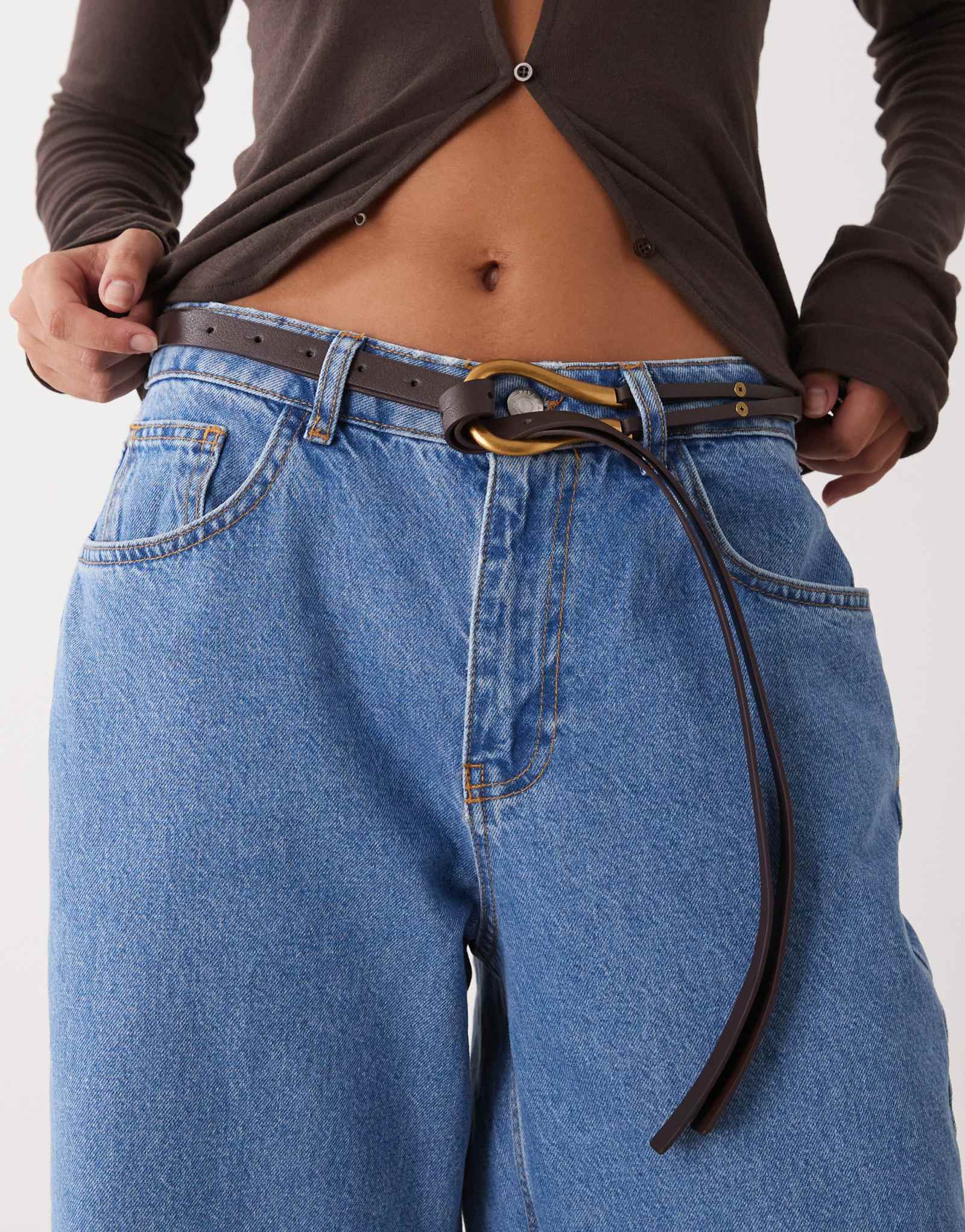 Пояс-петля Petit Moments золотисто-шоколадного цвета