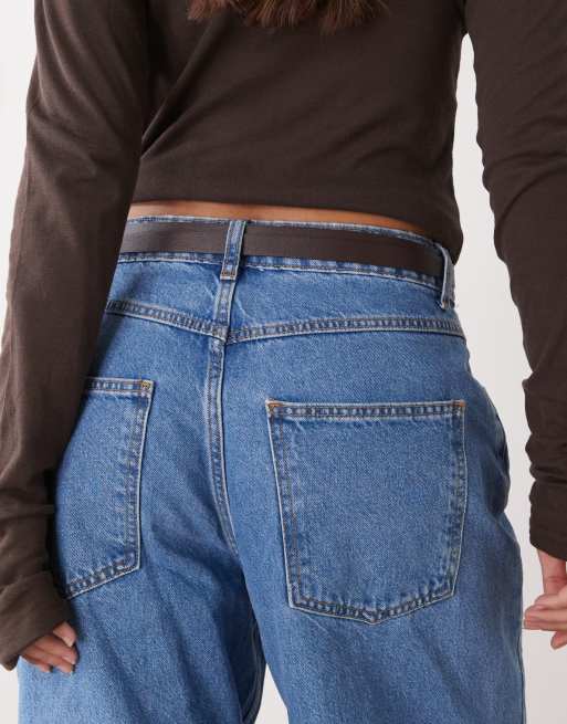 Petit Moments loop belt in gold and chocolate brown