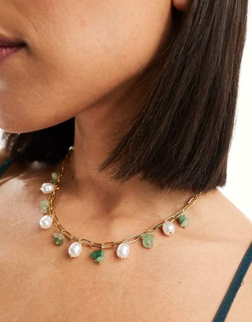 Petit Moments - Martina - Collana color oro con perline e perle pendenti