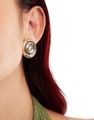 milan statement stud earrings in gold