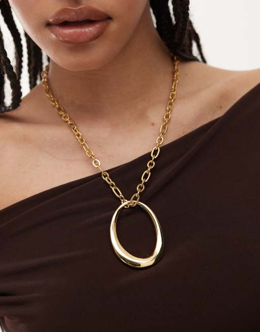 Petit Moments - Moonlit - Ketting met grote gesmolten hanger in goud