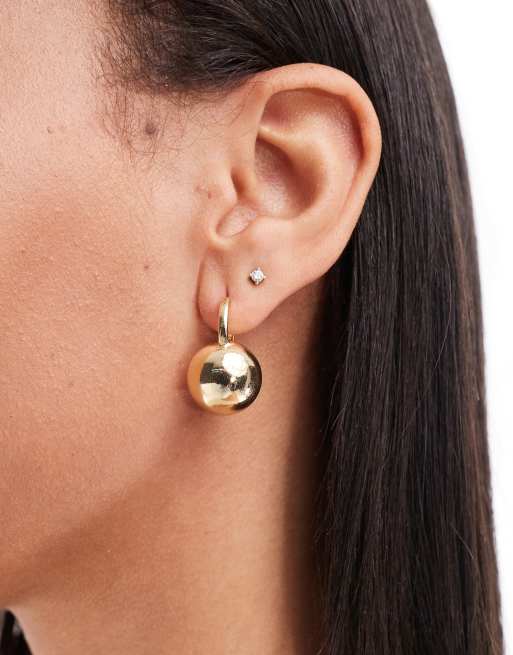 Petit Moments - Orecchini a cerchio color oro con sfere