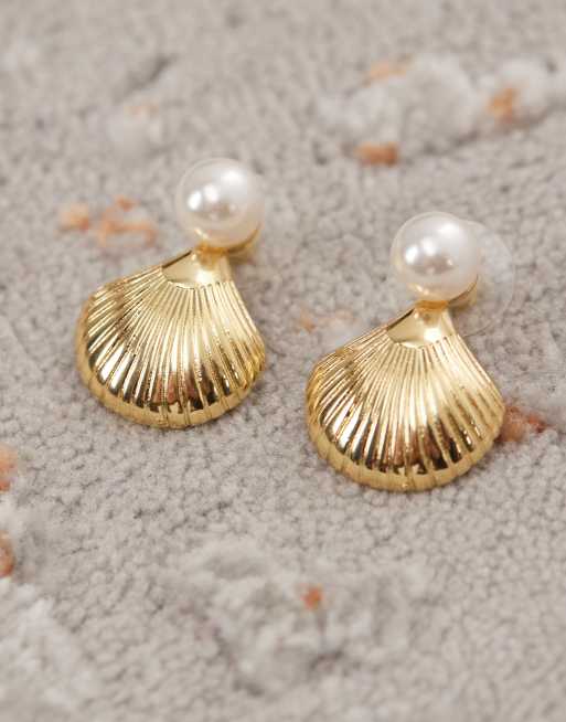 Orecchini Di Perle A Lobo "Muse" In Oro Inciso (grandi) – Italian Jewels - Foto 8