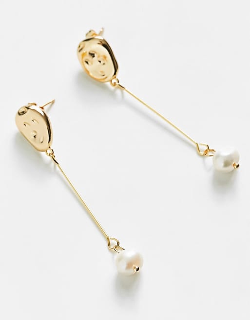 Petit Moments - Orecchini pendenti color oro con perle 