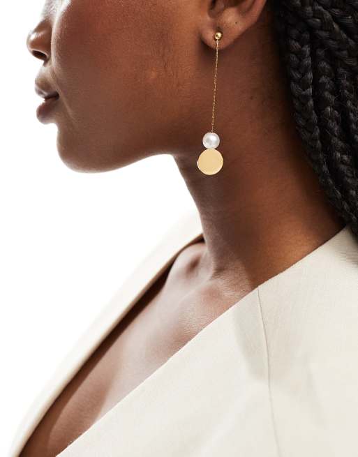 Petit Moments - Orecchini pendenti color oro con perle