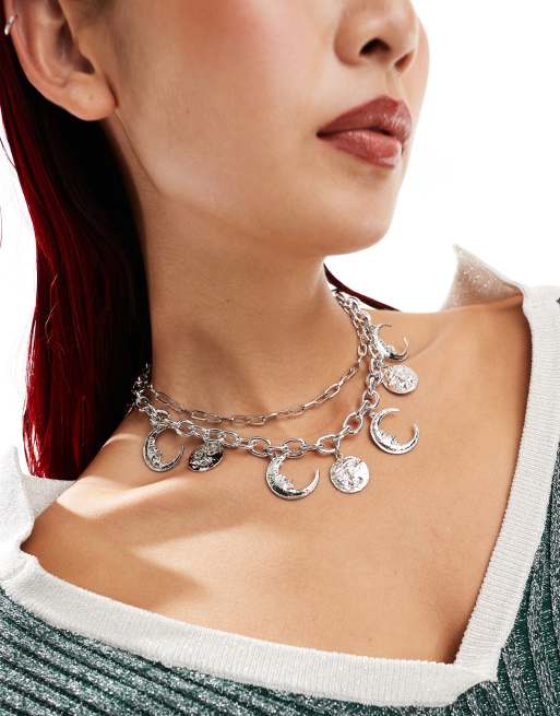 Petit Moments - Roxanne - Collarino color argento con ciondoli celestiali