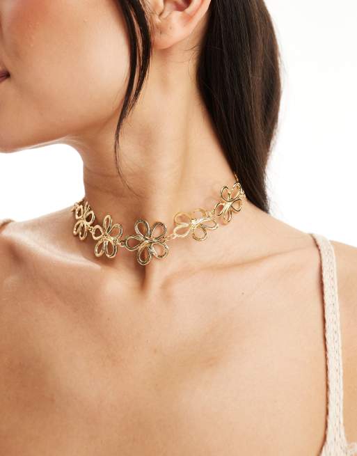 Petit Moments - Sophie - Choker van bloemen in goud