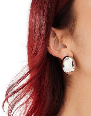 Petit Moments Petit Moments statement oval stud earrings in silver