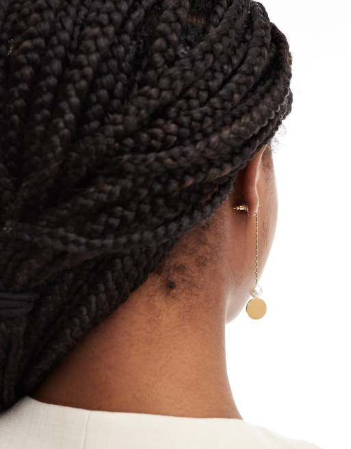 Petit Moments Stormy pearl drop earrings in gold, 2 of 4