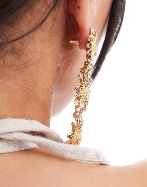 Petit Moments sunflower drop earrings in gold , 4 of 4