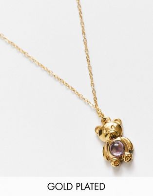 Petit Moments gold plated teddy bear pendant necklace in gold