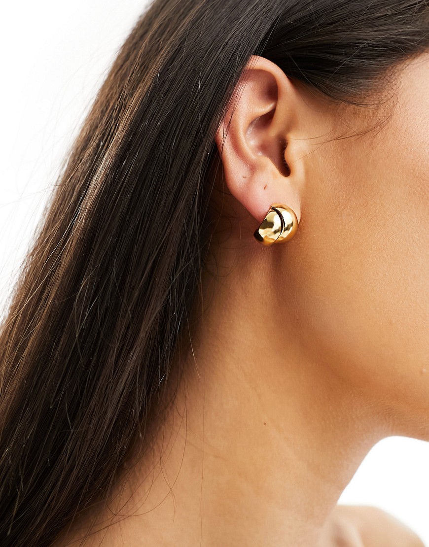 terni double layer chunky hoop earrings in gold