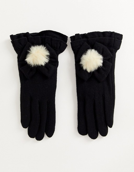 Pia Rossini Elisa Faux Fur Pom Gloves