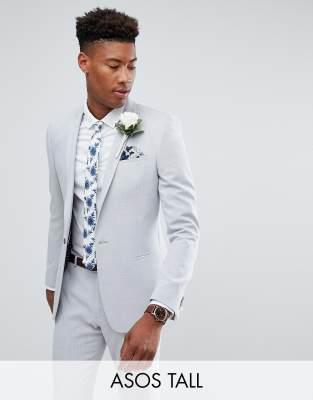 фото Пиджак скинни с принтом на подкладке asos tall wedding-серый asos design