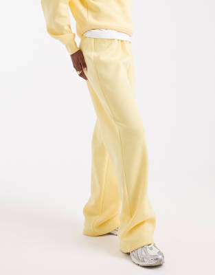 Pieces Piece Wide Leg Sweatpants In Yellow