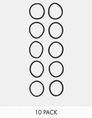 Pieces 10 Pack Hair Elastics In Black