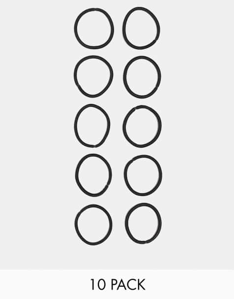 Pieces 10 pack hairbands in black - view 1