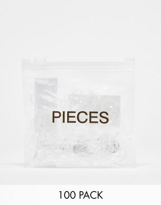 Pieces '100' Pack Elastic Hair Bands In Clear