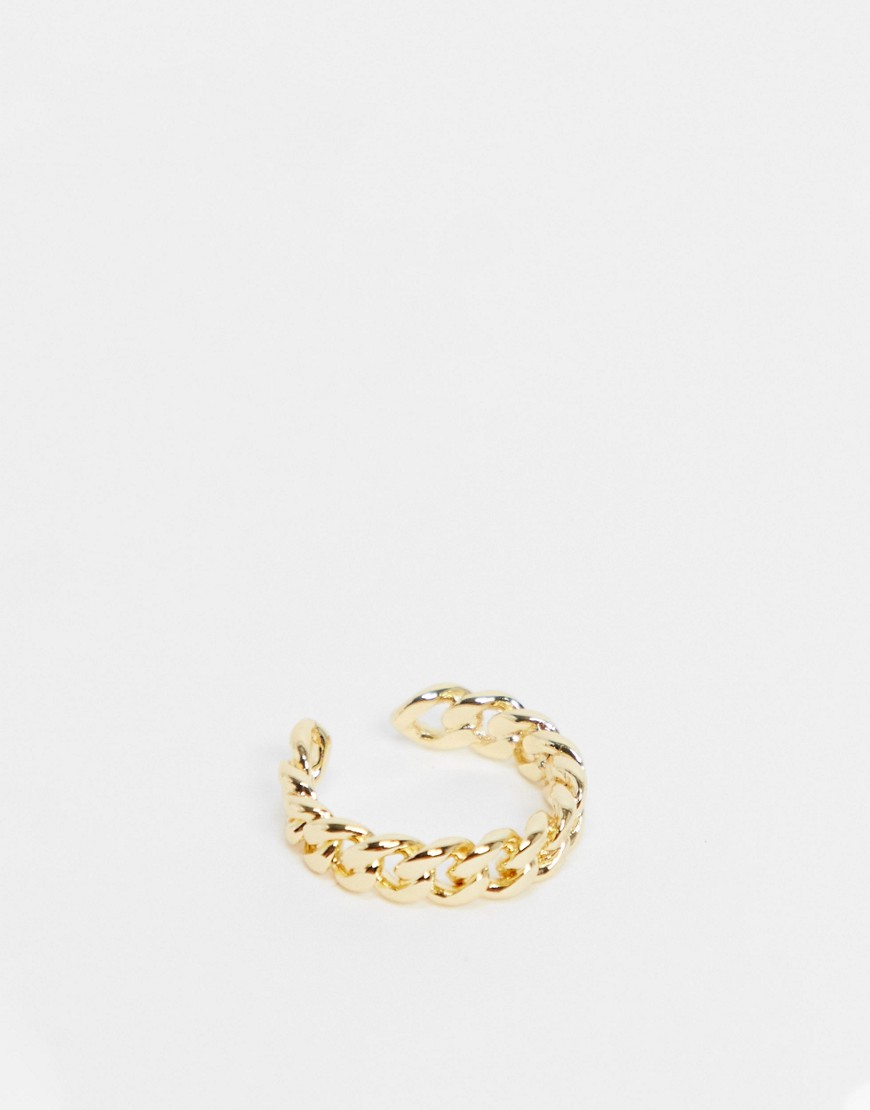 Pieces 18K gold-plated chain ring in gold