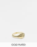 [Pieces] Pieces 18k plated chunky textured ring in gold S GOLD