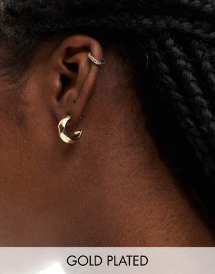 18k plated everyday hoop earrings in gold