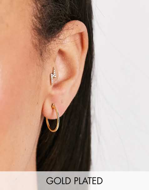 PIECES 18K plated small hoops in gold - view 1