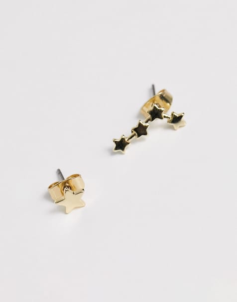 Pieces 18K plated star constellation studs in gold - view 1