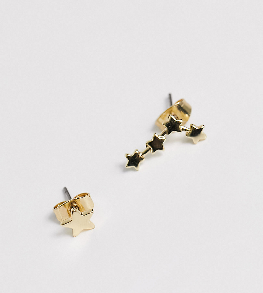 Pieces 18K plated star constellation studs in gold