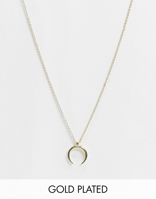 Pieces 18K gold plated wishbone necklace in gold
