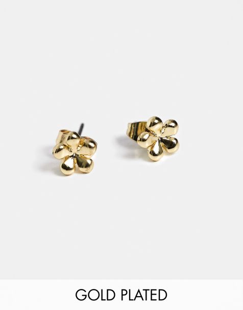 Pieces - 18k vergulde bloemoorknopjes in goud - view 1