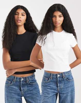 Pieces 2 Pack Baby Tees In Black