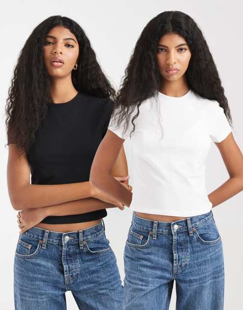 Pieces 2 pack baby tees in black and white - view 1