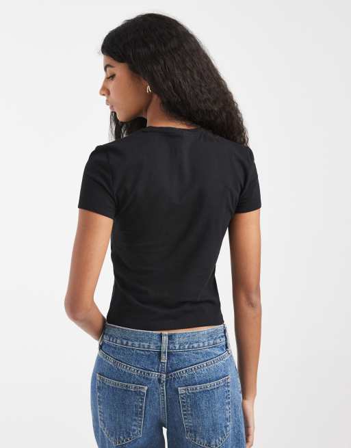PIECES 2 pack baby tees in black and white, 4 of 4