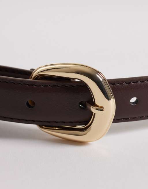 Pieces 2 pack gold buckle belt in brown, 3 of 3