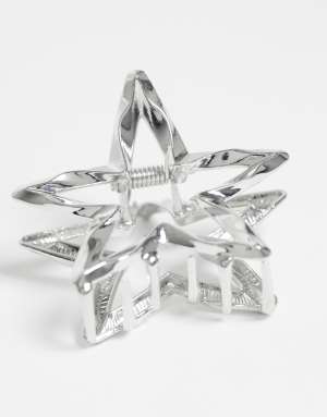 Pieces 2 pack small metal star clips in silver tone