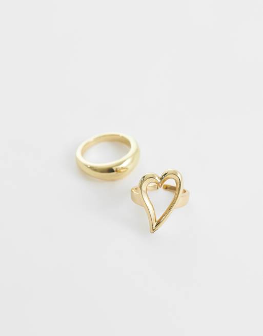 PIECES 2 pack star and chunky ring set in gold tone, 3 of 3