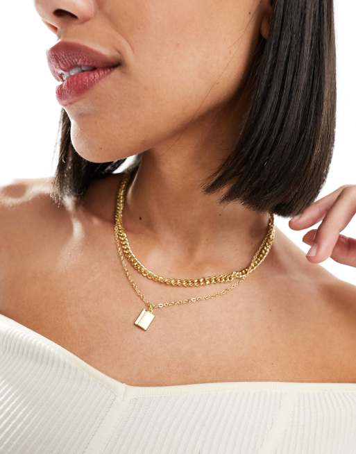 Square on sale charm necklace