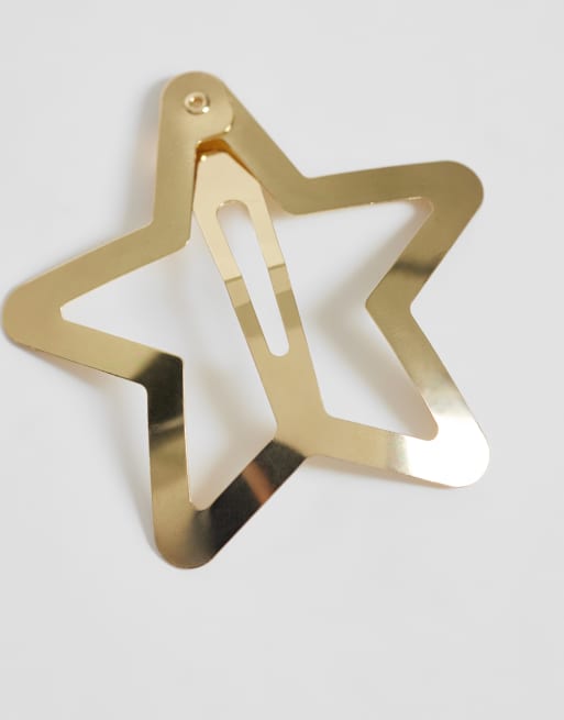 Pieces 2er-Pack große Stern-Haarspangen in Gold, 3 von 3