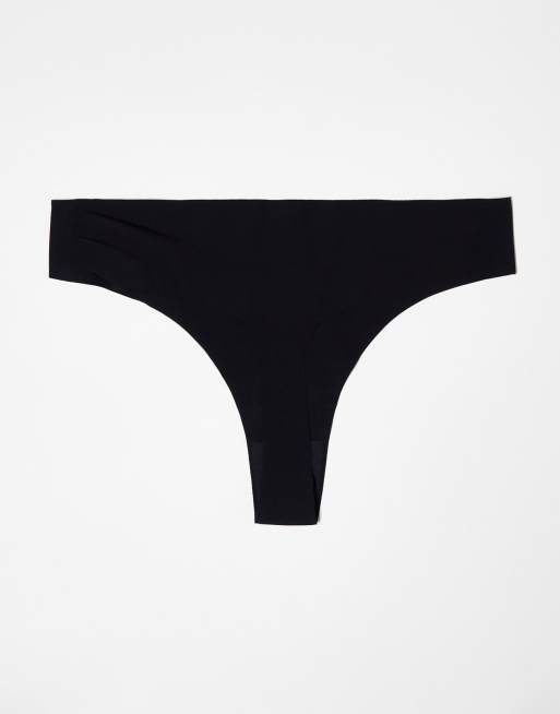 Pieces 3 pack seamless lingerie thongs in black, 2 of 4