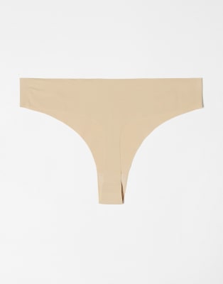 Shop Pieces 3 Pack Seamless Thongs In Neutral