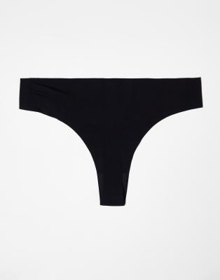 Pieces 3 Pack Seamless Thongs In Black