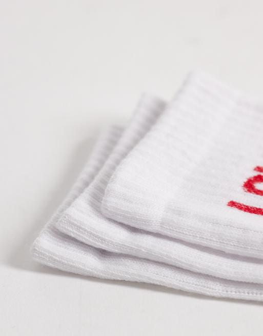 Pieces 3 pack valentines socks in white, 3 of 3