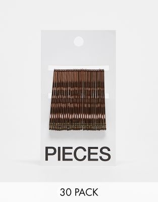 Pieces - 30er-Pack mit Haarnadeln in Bronze-Brown