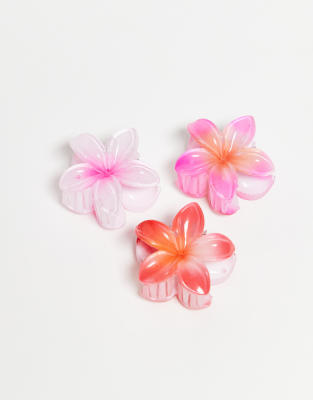 Mini-Haarklammern Mit Blumen-Design – 10 Stück, Rutschfest, Niedlich – Für Mädchen & Frauen, Rot