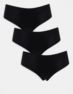 Pieces - 3er-Pack Slips in Schwarz