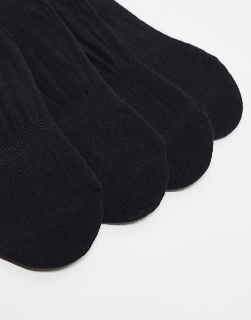 Pieces 4 pack footsie invisible socks in black, 2 of 3