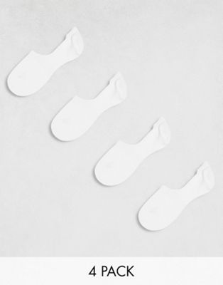 Pieces 4 pack footsie invisible socks in white