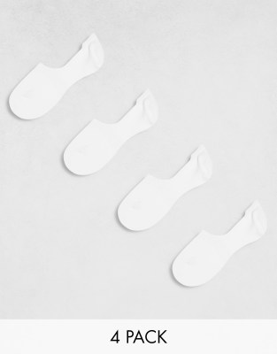 Pieces 4 pack footsie invisible socks in white